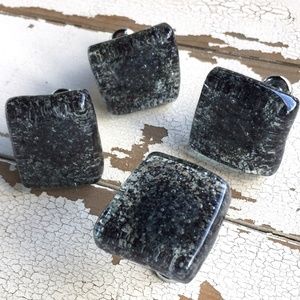 Four Artisan Black Knobs Drawer Pulls NWOT